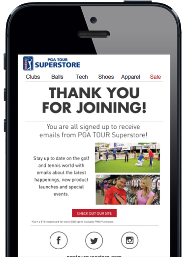 PGA Tour Superstore Mobile Email
