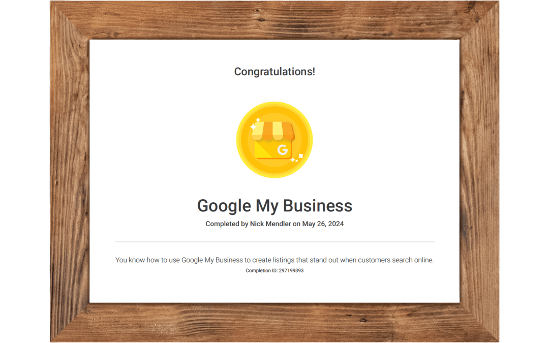 Google My Business Certified