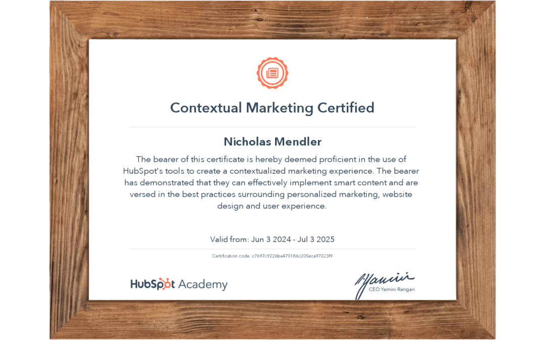 HubSpot Contextual Marketing Certified