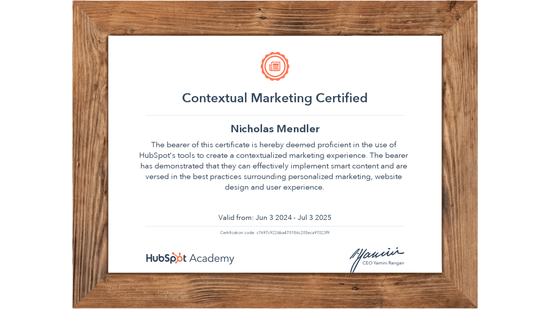 HubSpot Academy - Contextual Marketing Certified
